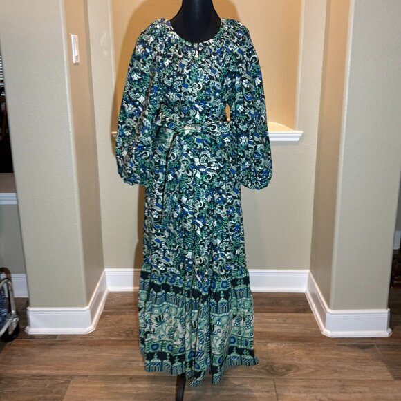💚 NWT Tuckernuck Lyles Batik Floral Maxi Dress - Size XXL - Picture 2 of 14